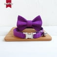 thumbnail image 5 of Cat Collar Personalized Design Purple Velvet Pet Collar-L, 5 of 5