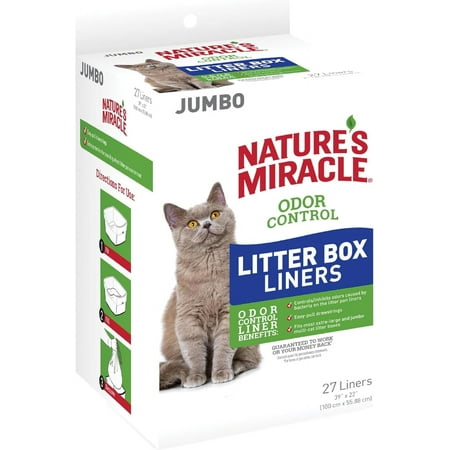 Nature’s Miracle Odor Control Litter Box Liners for Cats, 27 Count, Fit Most Extra-Large and Jumbo Multi-Cat Litter Boxes
