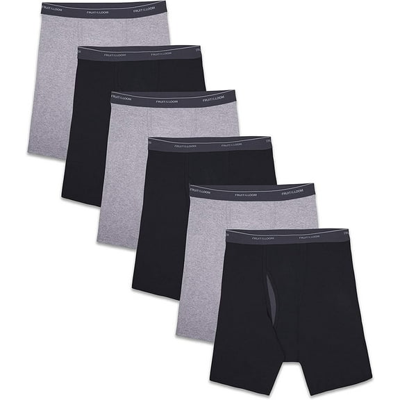 Fruit of the Loom Men's Coolzone Boxer Briefs (Assorted Colors), 6 Pack - Black/Gray, X-Large