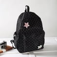 thumbnail image 3 of HUISZJ Polka Dot Backpack, Nylon Shoulder Bag with Pendant, Large Capacity Travel Daypack for Work Travel Outdoor (Black), 3 of 6