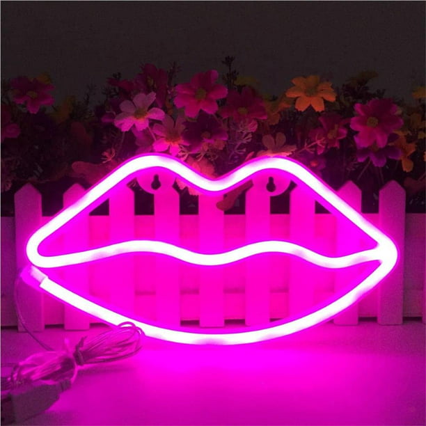 walmart.com | Pink LED Lip Neon Light Signs