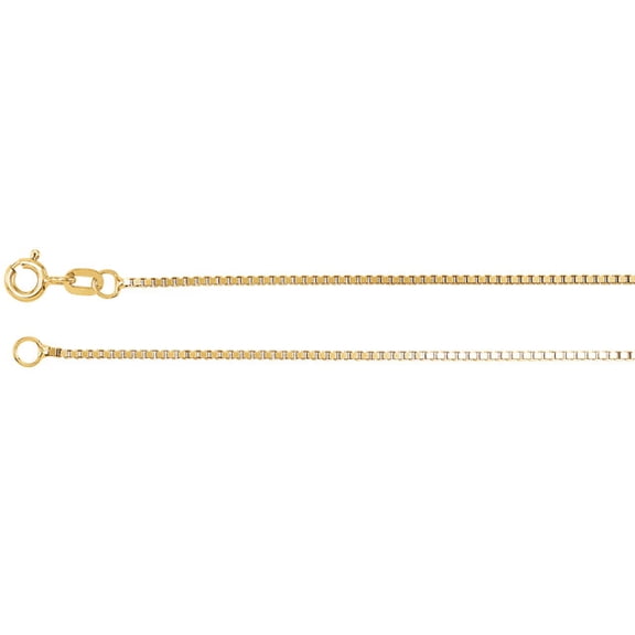 14K Yellow Gold 1mm Solid Box 16" Chain