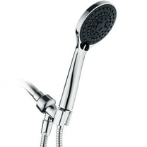 BRIGHT SHOWERS 5 Spray Settings Handheld Shower Head Kit, High Pressure Handheld Rain Shower with 60 Inch Long Stainless Steel Shower Hose and Adjustable Wall Bracket, Chrome