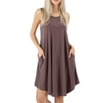 thumbnail image 6 of Sngxgn Women's Sleeveless Spaghetti Strap Neck Satin Dress Beach Evening Party Dresses(Coffee,XXL), 6 of 7