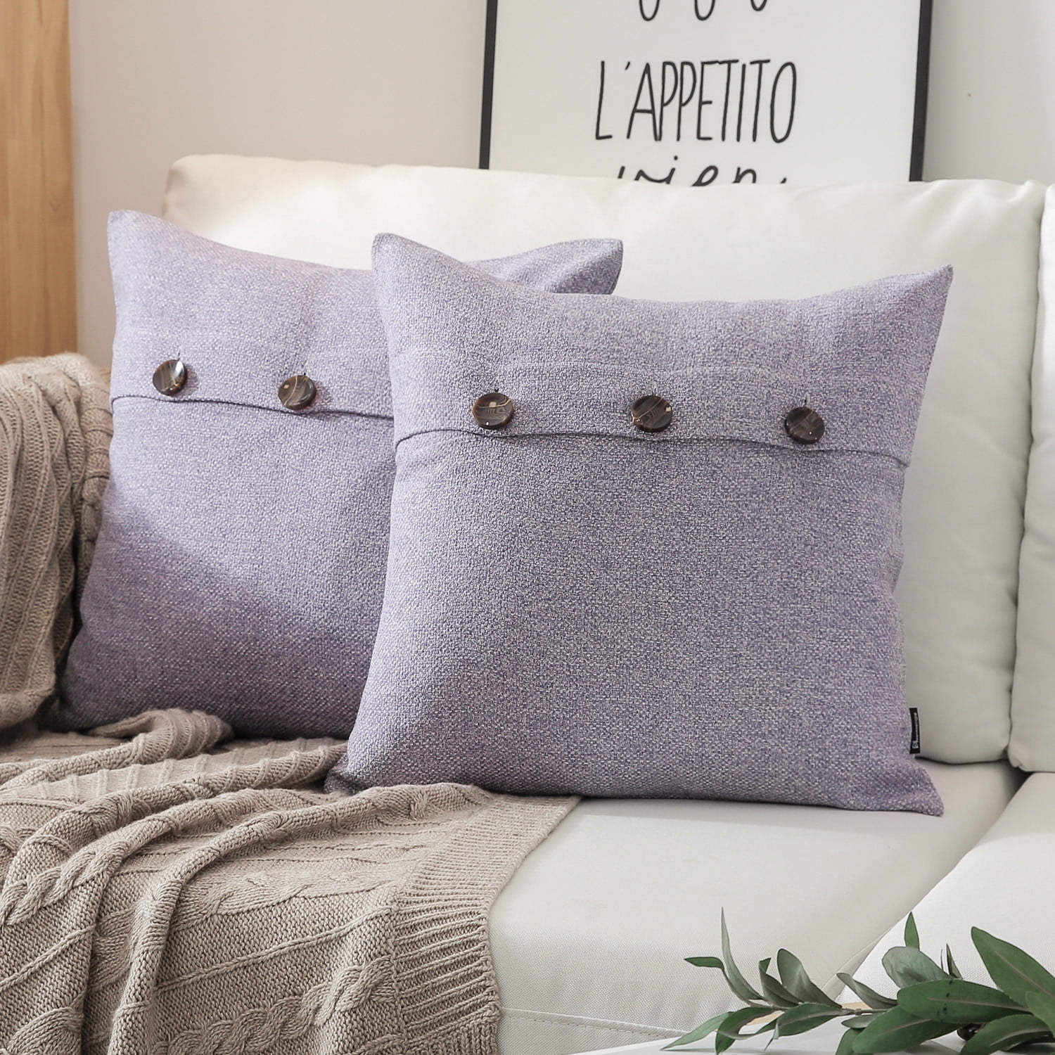 purple grey throw pillows