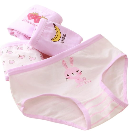 Godderr 5PCS Kids Toddler Girls Briefs,Cute Print Underwear Briefs,Cotton Spandex Underwear Pants for Baby Girls 2-12 Years(Color Mix Match)