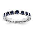 thumbnail image 1 of 925 Sterling Silver September Stackable Ring Birthstone Gemstone Created Sapphire Crystal, 1 of 7