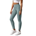 thumbnail image 2 of Vivianyo HD Women's Ribbed Textured High Waist Running Workout Yoga Leggings, Full Length Tight Active Pants for Women, Year Round Gym Bottoms for Fitness and Loungewear, Sizes S-XL, 2 of 7