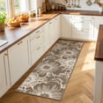 thumbnail image 4 of Findosom Runner Rug for Hallway 2x6 ft,Non-slip Machine Washable Runners Flower Floor Mats Low Pile Carpet Rug Runner with Rubber Backing for Entryway Doormat Bathroom Kitchen Laundry Room,Brown, 4 of 7