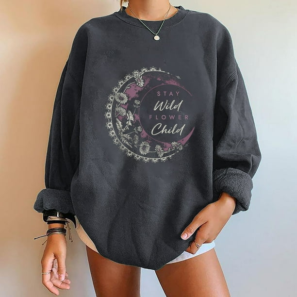 Women's Beautifully Soft Fleece Lounge Sweatshirt - Stars Above™ Charcoal  Gray M