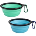thumbnail image 1 of 2 Piezas Cuenco Plegable para Perros Cuenco de Silicona Plegable para Perros, Cuencos de Viaje para Perros y Gatos Cuencos de Viaje de Silicona Plegables para Perros, Azul Claro y Verde Claro 350 ml, 1 of 4