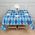 thumbnail image 3 of Light Blue and Dark Blue Argyle Pattern Square Tablecloth,Waterproof Square Table Cover,Wipeable Spillproof Washable Table Cover for Home Kitchen Party Decor 42"X42"(107x107cm), 3 of 6