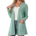 thumbnail image 5 of Women's Lightweight Cardigan Long Sleeve Sweater Open Front Casual Fall Cardigans with Pockets,Light Green XL, 5 of 7