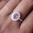 thumbnail image 2 of Genuine Pink Tourmaline Ring, Cubic Zirconia Ring, Stacking Ring, 925 Silver Ring, Minimalist Ring, Wedding Bridal Ring, Statement Ring, 2 of 5