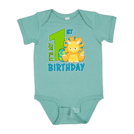 

Inktastic Its My 1st Birthday with Dinosaur Gift Baby Boy or Baby Girl Bodysuit