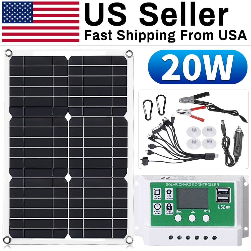 200W Solar Panel Kit with 100A Controller 12V Battery Charger Maintainer for Car Caravan Boat Marine Outdoor