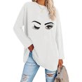 thumbnail image 2 of WILLBEST Hauts pour Femmes Tendance Automne T-Shirts à Manches Longues Surdimensionnés Décontractés Col Rond Tunique Douce, 2 of 5