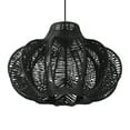 thumbnail image 5 of Creative Co-Op Boho Handwoven Paper Rope and Metal Ceiling Pendant Lamp, Black, 5 of 9