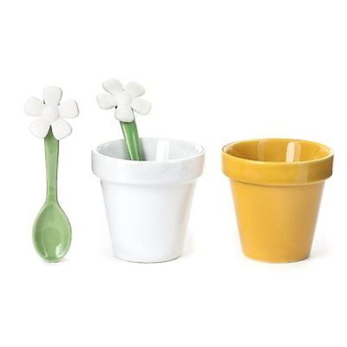 Multicolor for sale online Kikkerland Flower Pot Espresso Cups set of 2 