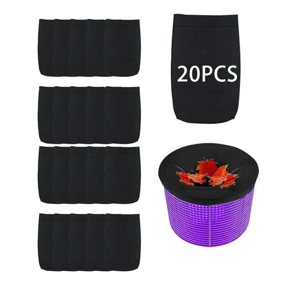 Vaidha Chaussettes de Filtre pour Écumoire de Piscine hors Sol et Creusée, Chaussettes à Mailles Fines pour Panier d'Écumoire de Piscine 20 Pcs