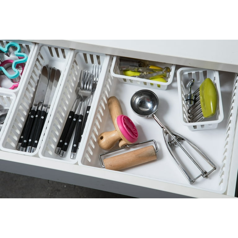 Mainstays Drawer Storage Organizer Bins Set of 7 with Slotted