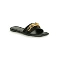 thumbnail image 1 of Women's Square Chain Link Square Toe Flat Slide Sandal 20592, 1 of 6
