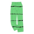 thumbnail image 4 of Miluxas Womens Fashion Fuzzy Pajama Pants Casual Winter Striped Print Fleece Warm Pants with Pockets Green M(M), 4 of 5