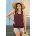 thumbnail image 4 of Women'S Summer Loose Fit Pleated Scoop Neck Casual Sleeveless Tank Tops Claret M, 4 of 6