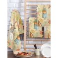 thumbnail image 2 of Spring Easter Kitchen Dish Towels for Drying Dishes Set of 2, Bunny Carrots Eggs Floral Botanical Yellow Waffle Weave Microfiber Hand Tea Bathroom Towels Quick Dry & Absorbent Towel 15.7x23.6, 2 of 7