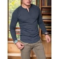 thumbnail image 4 of SANOPY Mens Henley Shirts Long Sleeve Fashion Tee Shirts Slim Fit 4 Buttons T-Shirts Casual Basic Pullover Top, 4 of 5