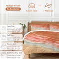 thumbnail image 6 of 3 Piece Burnt Orange Ombre Coastal Duvet Cover Set California King,Microfiber Comforter/Quilt Cover with Corner Ties and 2 Pillowcases,Summer Nautical Beach Ocean Seaside Bedding with Zipper Closure, 6 of 8