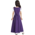 thumbnail image 2 of inhzoy Renaissance Dress for Girls Medieval Princess Costume Retro Lace-up Maxi Dress Halloween Dress up Short-sleeve-Dark Purple-A 10, 2 of 9
