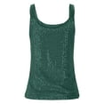 thumbnail image 2 of Felirenzacia Women's Slim Fit Scoop Neck Sequin Tank Top, Wide Strap Sleeveless Tube Top, Green,S, 2 of 7