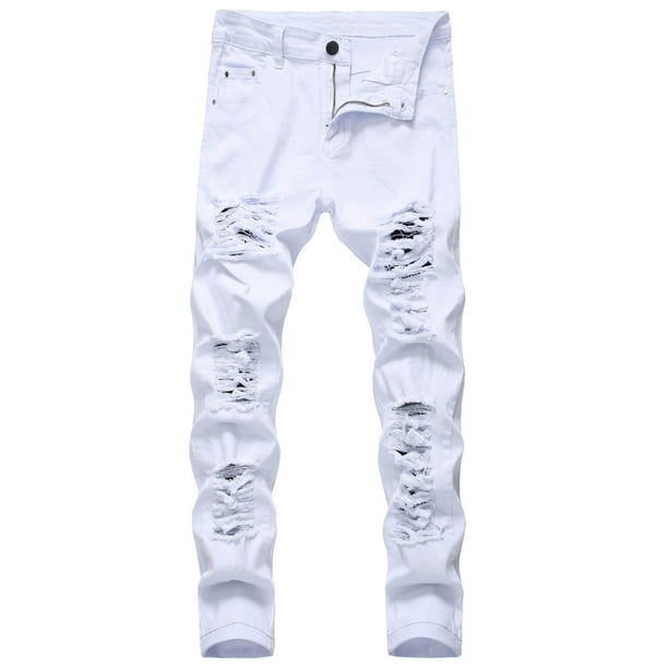 White ripped store up jeans