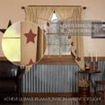 thumbnail image 3 of VHC Brands Burlap Natural with Burgundy Stars Primitive 63"x36"x18" Prairie Panel Pair Tan Rod Pocket Stenciled Cotton Drawstring Ties Window Curtains, 3 of 5