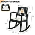 thumbnail image 5 of Zimtown Poplar Wood Outdoor Rocking Chair with Cushion, 36.2" Patio Rocker for Porch Deck Backyard, Black, 5 of 7
