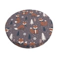 thumbnail image 1 of Balery Snowflake Fox Fundas de asiento para taburete de bar redondo de tela de terciopelo ajustables que protegen de arañazos y manchas para sillas de 14 a 17 pulgadas.-14 inch, 1 of 7