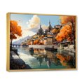 thumbnail image 2 of Designart france Oversized framed wall art decor, France framed wall Art, In Lyon French Riverside framed wall art I , Beige Traditional Gold framed wall art, 40x30 inches Gold Frame, 2 of 5