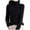 BH26 Black, variant on Women Turtleneck Sweater Knitted Solid Color Long Sleeve Comfort Thick Loose Autumn Winter Pullover Beige Size 2Xl