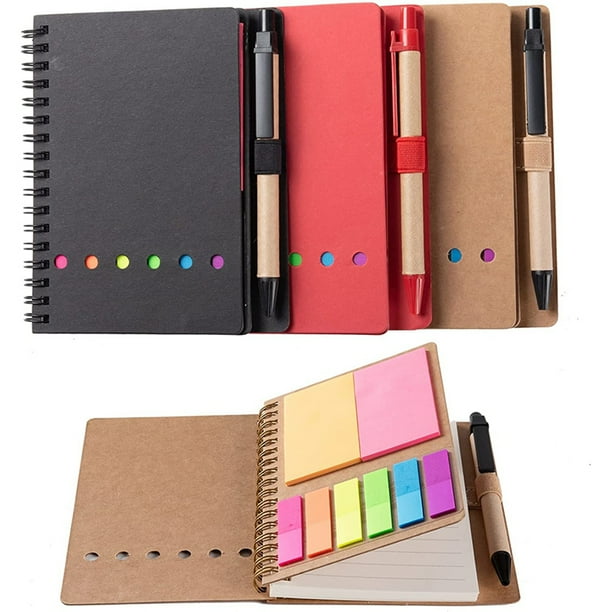 3 Packs Spiral Notebook Steno Pads Lined Notepad with Pen in Holder