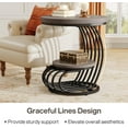 thumbnail image 3 of Tribesigns Round End Table, 2 Tiers Wood Side Table with Storage Shelf, 3 of 8