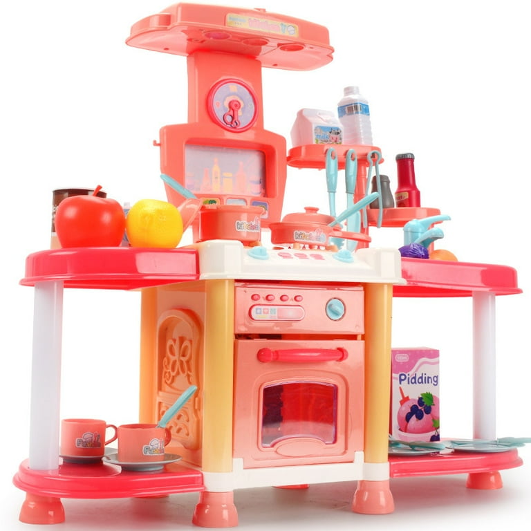 EastVita Children Big Kitchen Set Pretend Play Toys Cooking Food Miniature Play Do House Education Toy Gift for Girl Kid