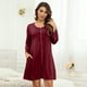 thumbnail image 3 of Camisón elegante, camisón con cierre de botones para mujer, vestido de pijama informal, camisón para mujer, funcionalidad inteligente, 3 of 7