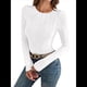 thumbnail image 2 of Blusa de Larga con Cuello Redondo para Mujer, Moda de Otoño 2025, Camiseta Básica de Punto Texturizado de Corte Entallado, Ropa Y2K M, 2 of 8