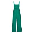 thumbnail image 6 of Hyknon Rompers for Women Sleeveless Loose Plus Size Wide Leg Long Jumpsuits Summer Fashion Solid Color Halter Elastic Waist Long Rompers with Pockets, 6 of 7