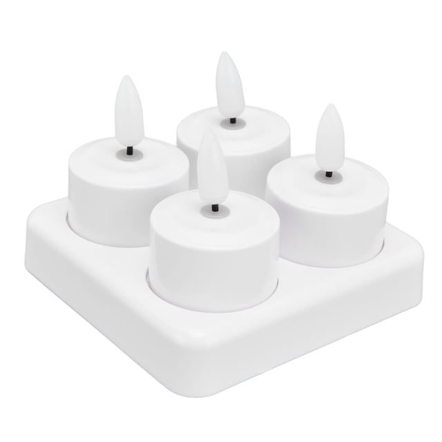 LED Candle Tea Lights, Yellow Flameless Candle Lights Reusable 100-240V With Charging Base For Decoration EU Plug,UK Plug,US Plug,AU Plug