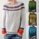 thumbnail image 2 of Suéter europeo y americano para mujer, cuello redondo, bloque de color, suelto, moda, suéter de punto, 2 of 6
