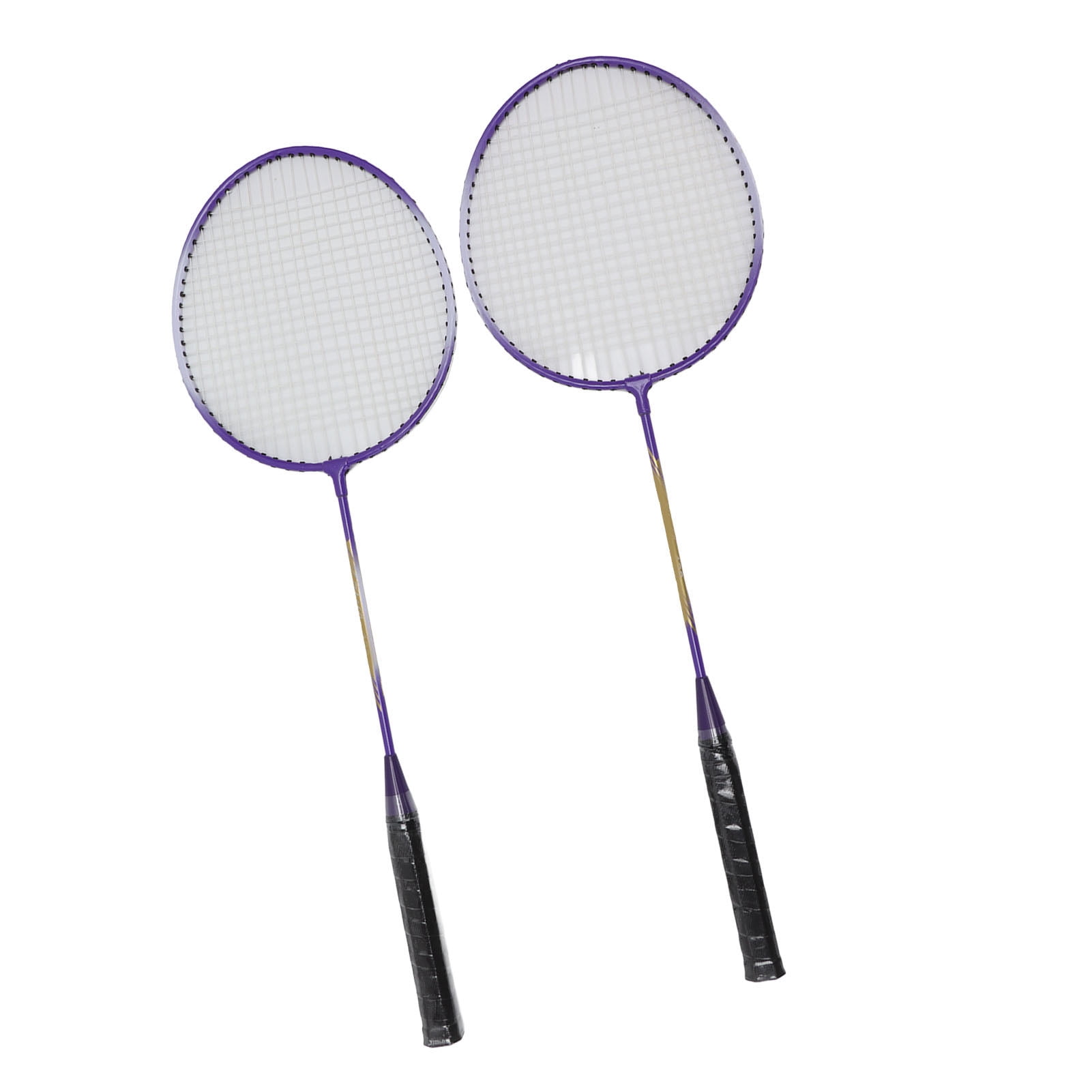 YAHHU 2 Pcs Badminton Racket Set Ferroalloy Skidproof Handle Portable Badminton Racquets for Beginner Students Professional Indoor Outdoor Sports Training Purple
