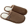 thumbnail image 3 of Zapatillas cálidas para interior, suave, coral, terciopelo, antideslizante, para pareja, mujer, hombre, 44-45XL, marrón Kearding AP000900-08, 3 of 6