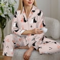 thumbnail image 6 of Kdxio White And Black Rabbit Women's Pajama Sets Long Sleeve Button Down Sleepwear Nightwear Soft Pjs Lounge Sets-X-Large, 6 of 7